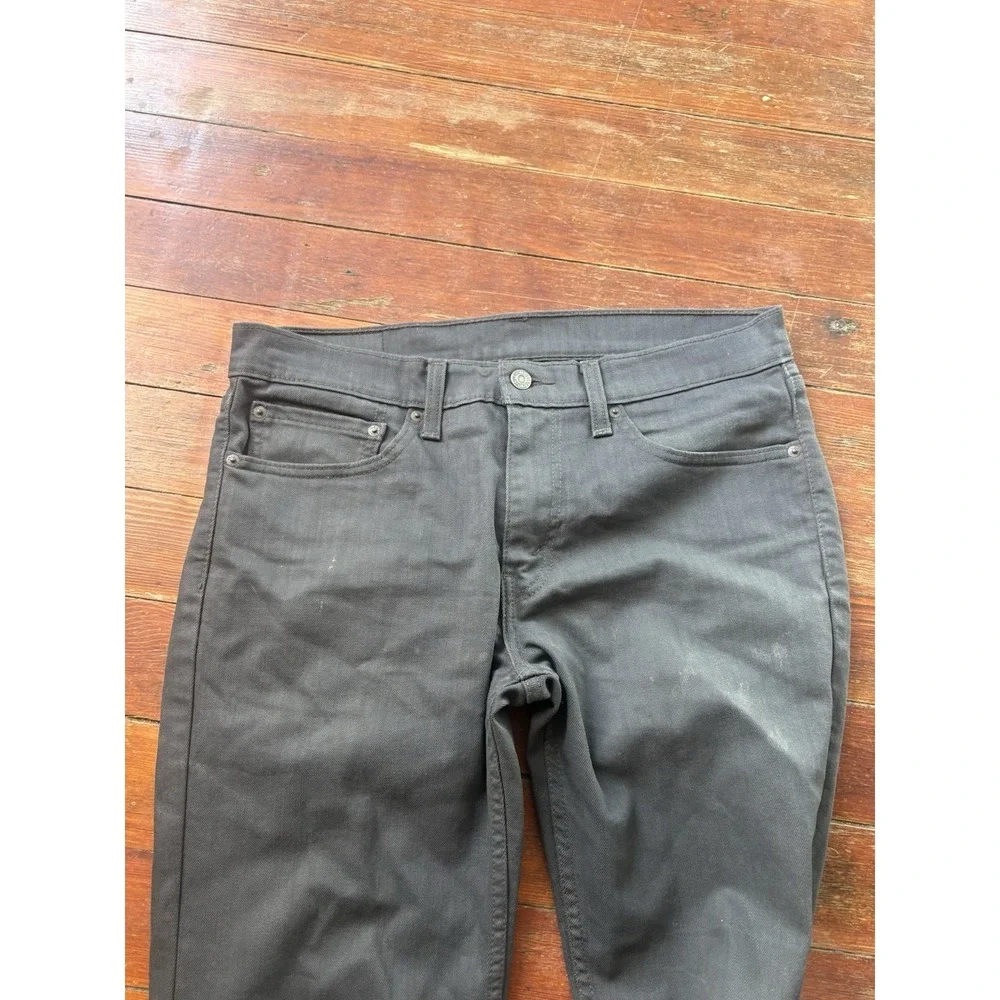Levi's 511 Denim Jeans 34x34 Mens Charcoal Gray Straight Leg Waterless
